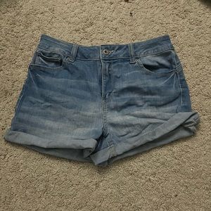 blue denim shorts